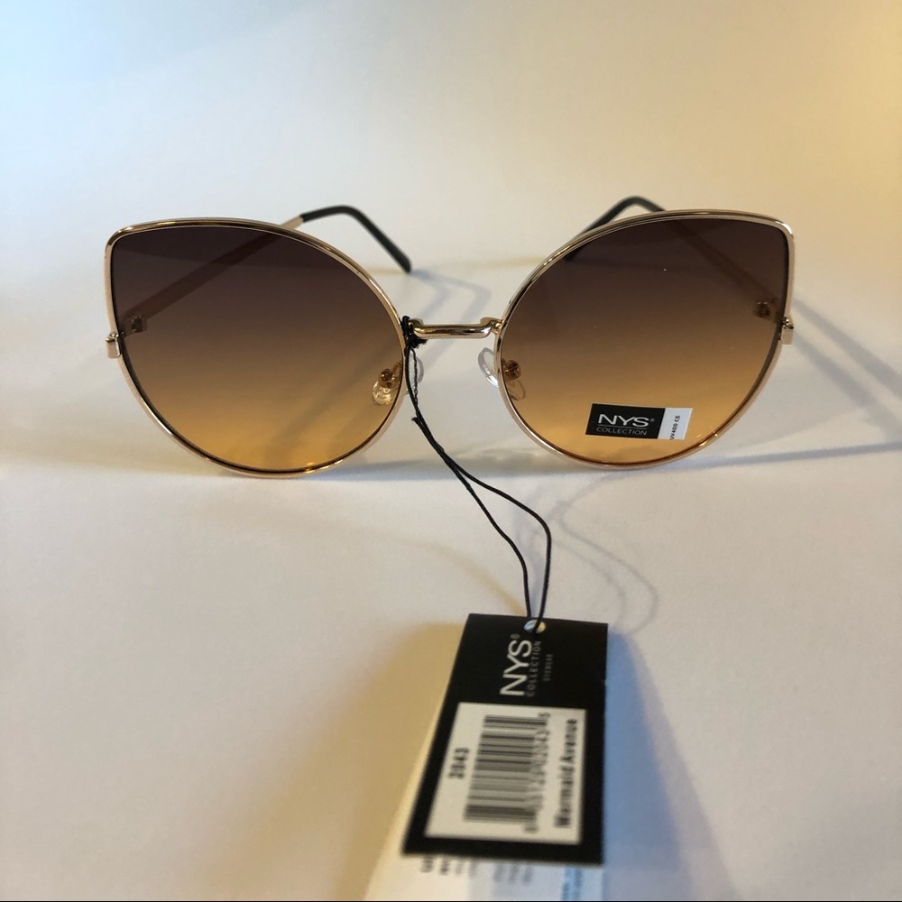 Cat eye Retro brown and tan ombré sunglasses